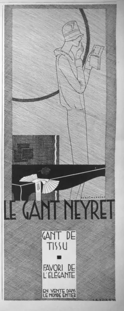 Publicité De Presse 1927 Le Gant Neyret En Tissus - Henri Mercier