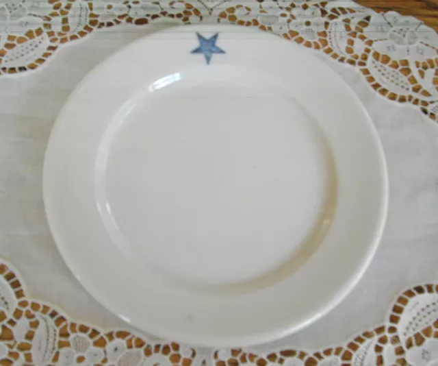 Vintage Syracuse China Restaurant Blue Star 7 1/4" Plate ~