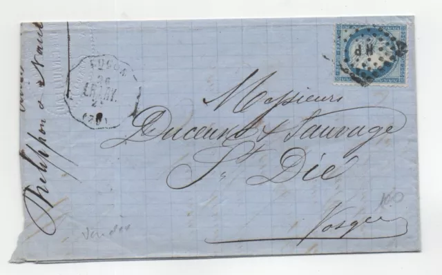 France : Lettre avec correspondance. Cérès dentelé n° 60 C.