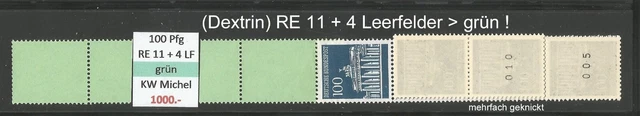 RM Brandenburger Tor 100 Pfg MiNr. 510v R RE 11 + 4 LF grün postfrisch