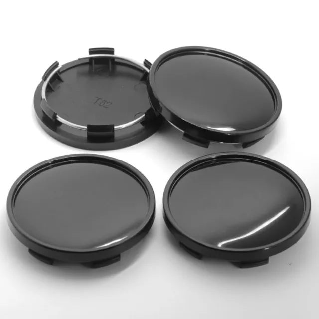 4Pcs Wheel Center Hub Cap Cover Dust-Proof No Badge Emblem Car Accessories Black