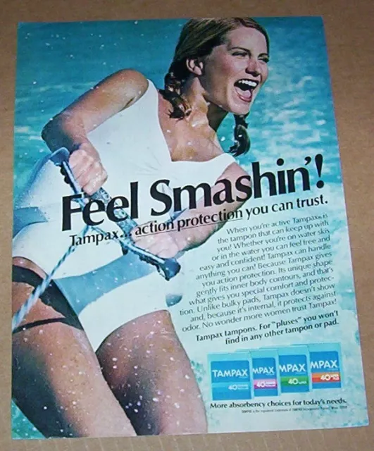 1971 vintage ad - Tampax tampons Young Girl swimmer swimming PRINT  Advertising