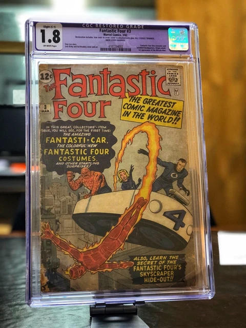 Marvel Fantastic Four #3 CGC 1.8 Restored 1962 Origin Stan Lee Jack Kirby LOOK