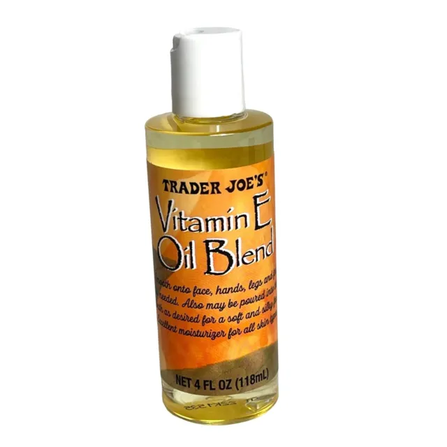 Trader Joe's Vitamin E Oil Blend 4 oz Face Hands Legs Feet Moisturizer Bath Oil