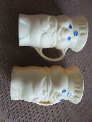 2 two promotional PILLSBURY dough boy plastic mug cup glass 1979