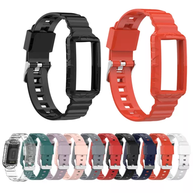 For Fitbit Charge 6 5 4 3 Strap Case Replacement Band Watchband TPU Frame Shell