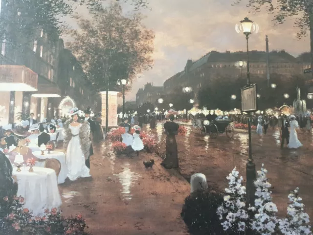 Fine Art Print by Christa Kieffer "EVENING STREET SCENE" Medium size Paris scene