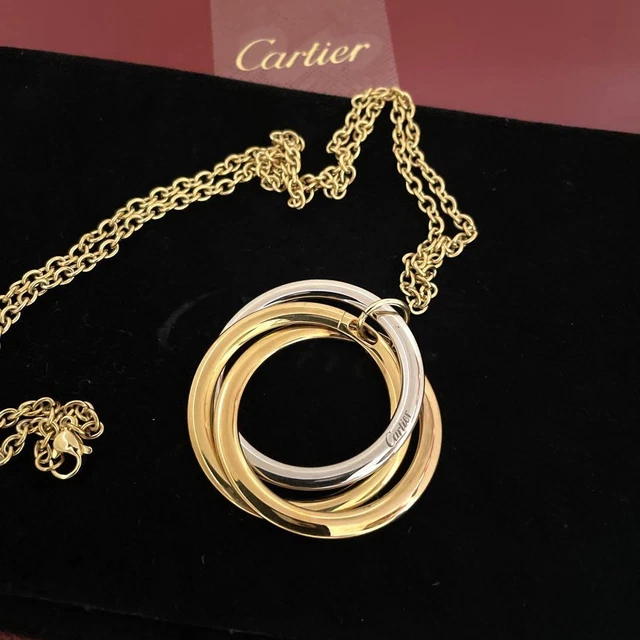 [Japan Used Necklace] Cartier Trinity Charm Necklace With Storage Bag