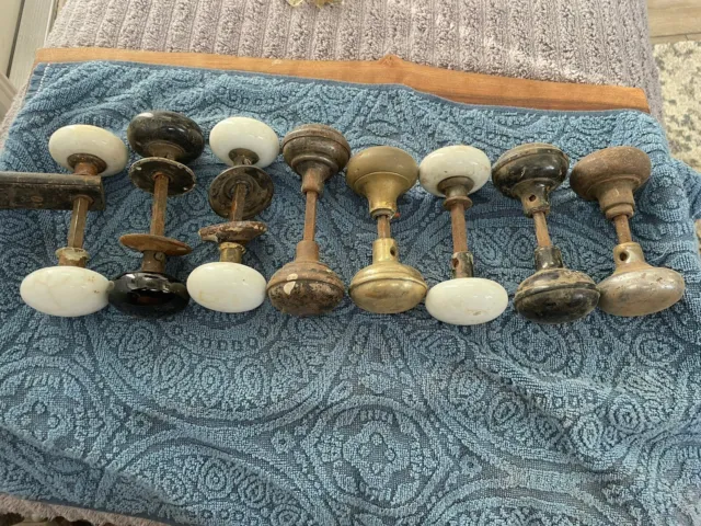 Lot of 8 Assorted Antique Door Knobs