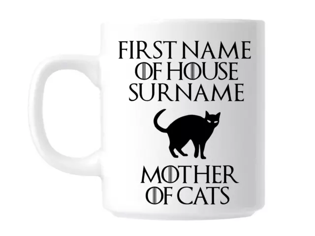 Personalised Game Of Thrones Mother Of Cats Animal Lover Gift Mug