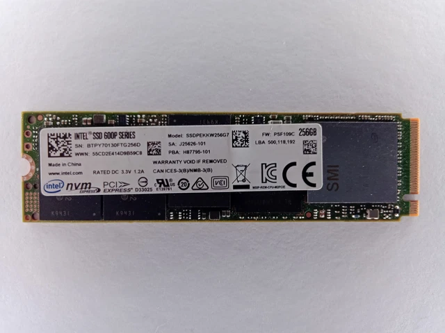 INTEL 600P SERIES SSDPEKKW256G7 256GB 2280 M.2 NVMe Solid State Drive SSD 15.99 PicClick UK