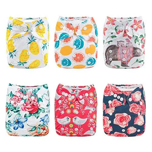 ALVABABY Cloth Diaper One Size Adjustable Washable Reusable for Baby Girls an...