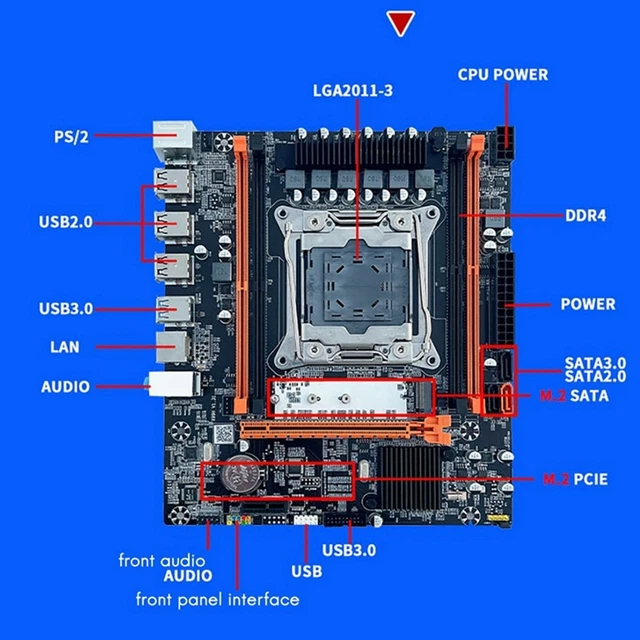 X99H MOTHERBOARD+E5 2670 V3 CPU B85 LGA2011-3 4X DDR4 REG ECC Slots M ...