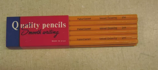 NOS VINTAGE (12)  Faber Castell VELVET DRAWING PENCILS VELVET DRAWING 2H