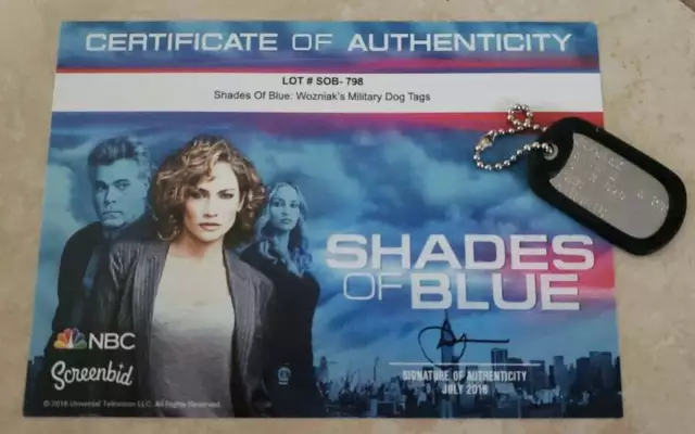 SHADES OF BLUE: SOB Ray Liotta Dog Tags NBC COA