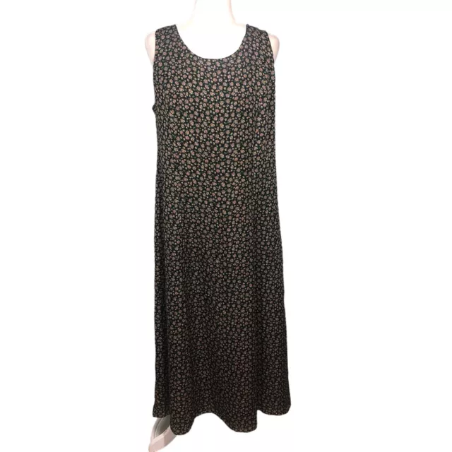 Vintage Danny & Nicole Dress Maxi Black Floral Sheath Womens Size 18 Plus Shift