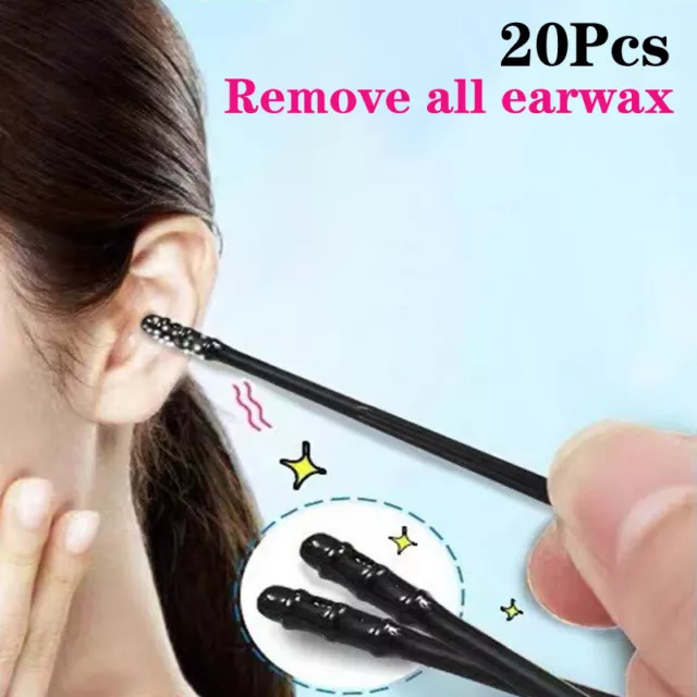 Disposable Sticky Ear Swabs Pick Reusable Ear Cleaner Soft Silicone Ear Wax_wf