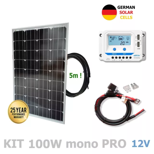 Kit Solar 100W 12V Monocristalino