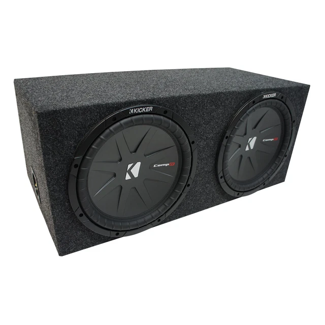 Universal Car Stereo Rearfire Sealed Dual 15 Kicker CompR CWR15 Sub Box 2 Ohm