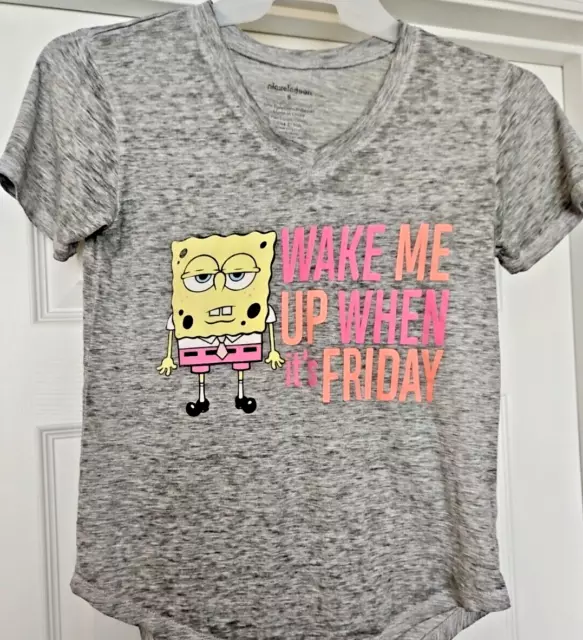 Nickelodeon Spongebob Squarepants Womens Small V-Neck T-Shirt Sleepwear Vintage