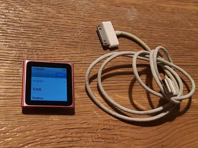  Apple iPod Nano 6ème Génération 16go 16gb rose A1366 + câble fonctionne