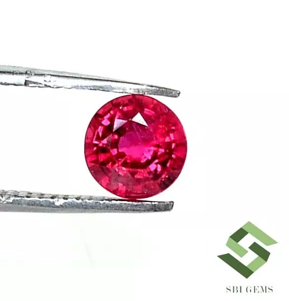 5.30 mm Certified Natural Ruby Round Cut 0.67 CTS Mozambique Loose Gemstone