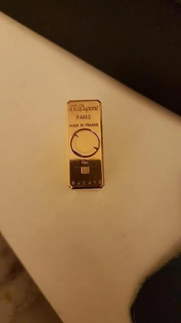 briquet dupont plaque or avec boîte d'origine et certification neuf