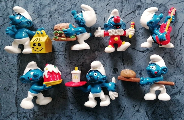 7x McDonalds Happy Meal Spielzeug Schlümpfe Peyo 1996/1997