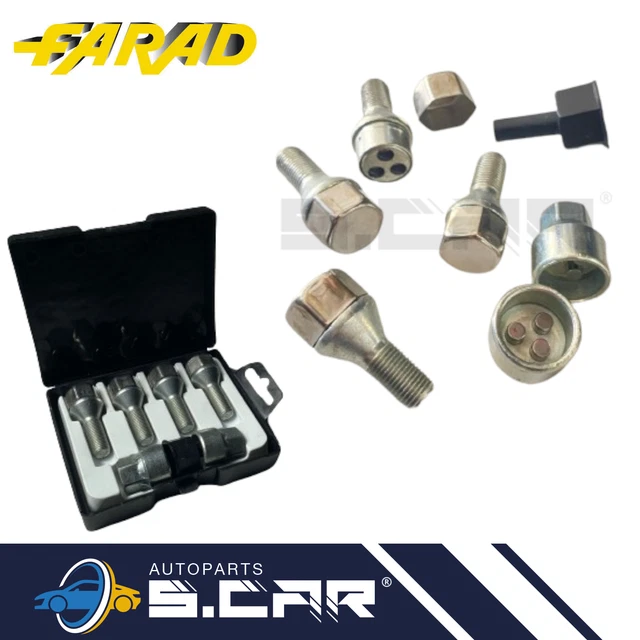 Per Dacia Duster 2018> Kit Bulloni Antifurto Locket Farad Cerchi