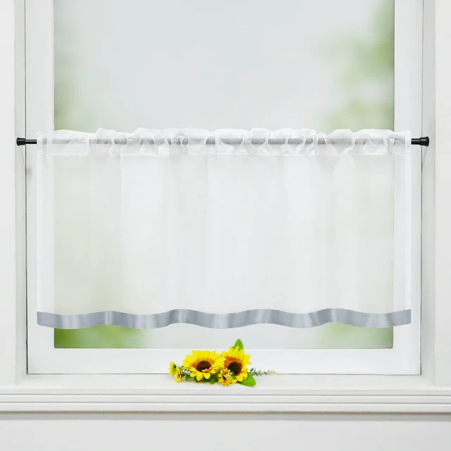 Transparente Leinenoptik Gardine Mit Tunnelzug – 90x110 Cm, Weiß – Sichtschutz Für Küche & Wohnzimmer