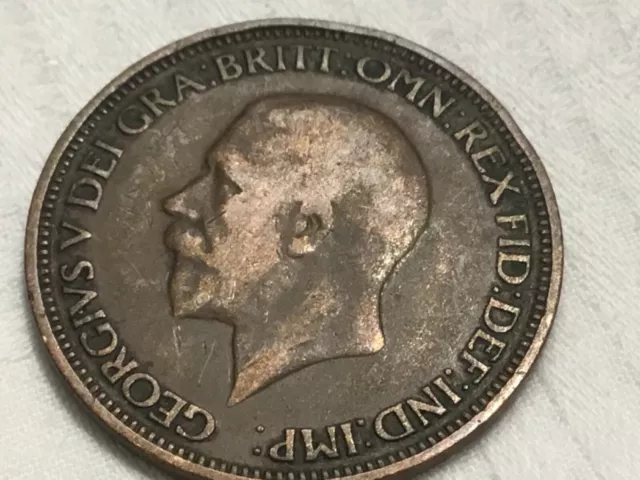 1928 British George V Halfpenny coin