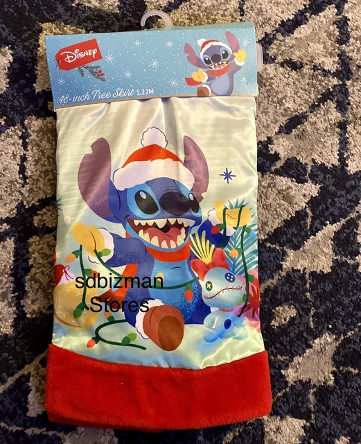 DISNEY LILO & Stitch 48”in Christmas Tree Skirt, NEW! Authentic Walt