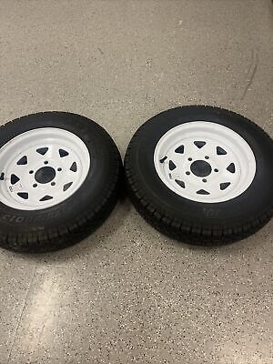 ST175/80D13 Trailer Tires with Rim,  5 Lug Set of 2