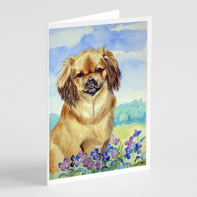 Tibetan Spaniel Greeting Cards and Envelopes Pack of 8 7078GCA7P