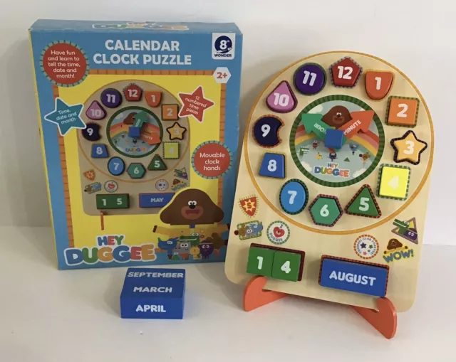 CBEEBIES HEY DUGGEE Wooden Calendar Clock Puzzle 2+ Years Boxed ...