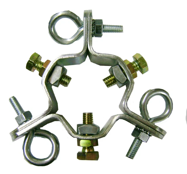 Shelley 4-Way Guy Ring Spider Mast Collar – Galvanised Steel For Base Station Radio (HF, Omni-Directional)