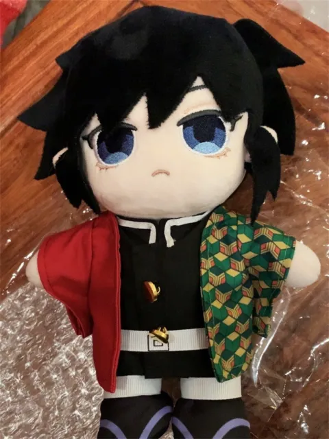 Stock Anime Demon Slayer Tomioka Giyuu 20cm Plush Stuffed Doll Toy with Clothes