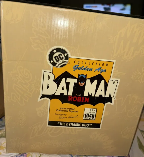 1996 Hallmark DC Super Heroes Batman & Robin Golden Age Collection Figurine NIB