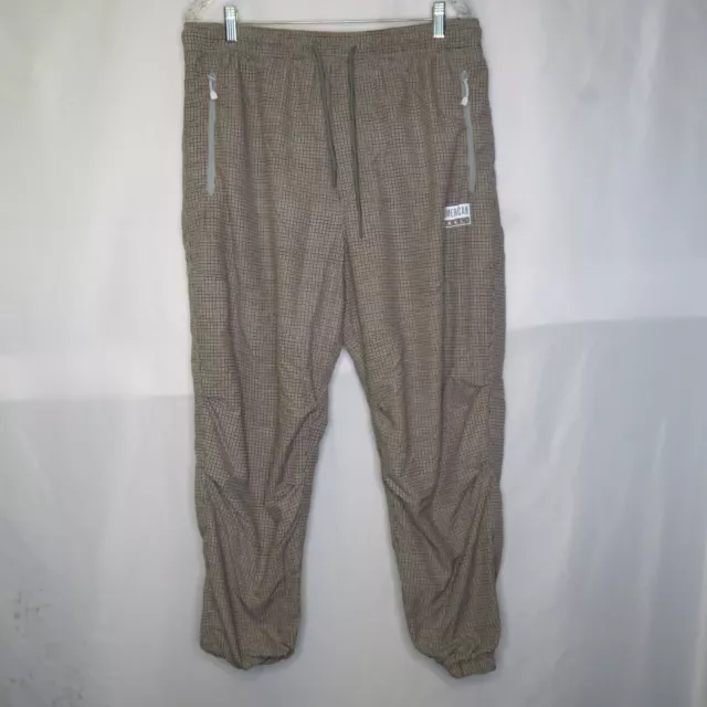 American Eagle Outfitters Mens Mesh-Lines Track Pants Size L Large Brown Plaid