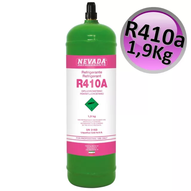 Gasflasche R410A - 1,9 kg netto - Kältemittel für Klimaanlagen