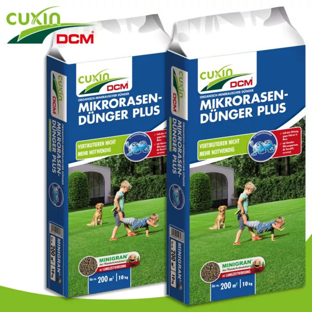 Cuxin Dcm 2x 10kg Mikrorasen-Dünger Plus Croissance Nutriments Entretien Jardin