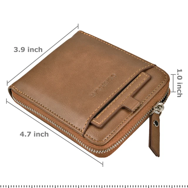 Men RFID Blocking PU Leather Bifold Wallet Credit Card ID Holder Zip Purse 8