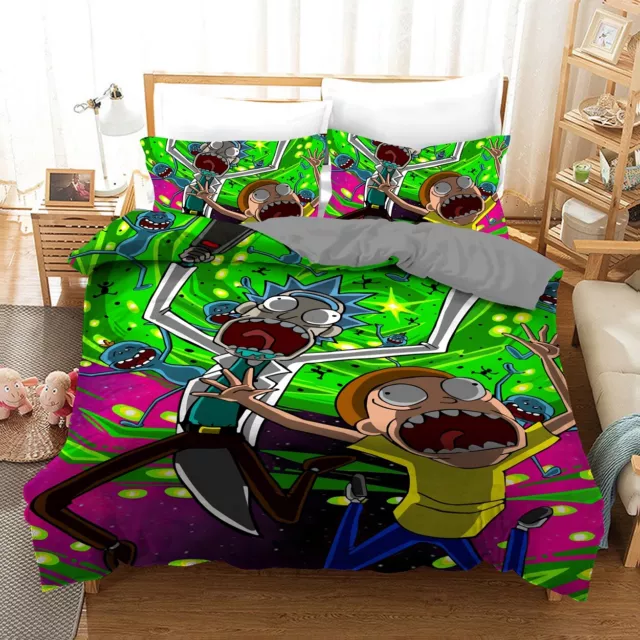 Rick and Morty Quilt/Duvet/Doona Cover Set Single Double Queen Size