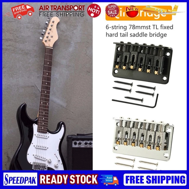 Guitar Bridge 6 Saddle Electric Guitar Top Load Bridge Hardtail Fixed Bridge 78mm Chrome Guitar Parts