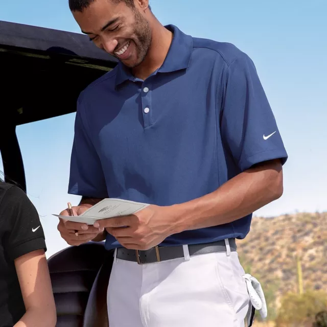 NWT Nike Golf Polo Shirt Mens Size Medium Blue Dri Fit Golf Tshirt Activewear