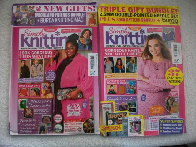 2  "Simply Knitting 225 & 232 Bonus Pack Magazines"  Both New / Free Shipping.