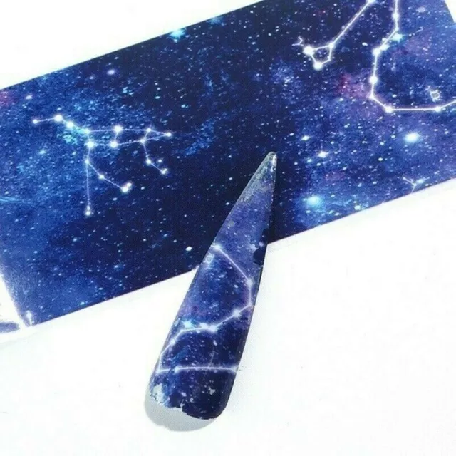 10PCS Feuilles Ongle Transfert Autocollants Décalques Holographique Art Étoilé