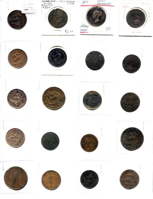 20 Pack Different Canada Pre Confederation Tokens