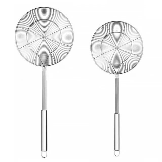 2 piezas tamiz de acero inoxidable utensilios hogar plata