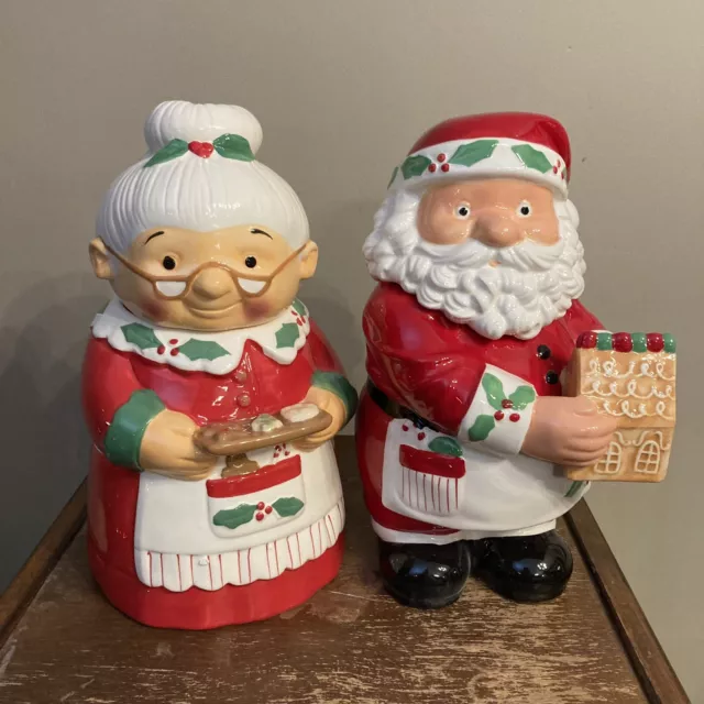 Cheryls Cookies Mr. and Mrs. Santa Claus Limited Edition Christmas Cookie Jars